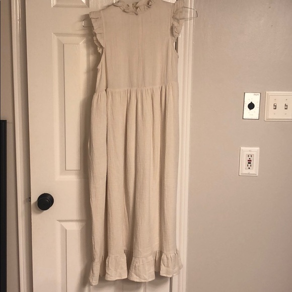 gabby ruffle babydoll midi dress